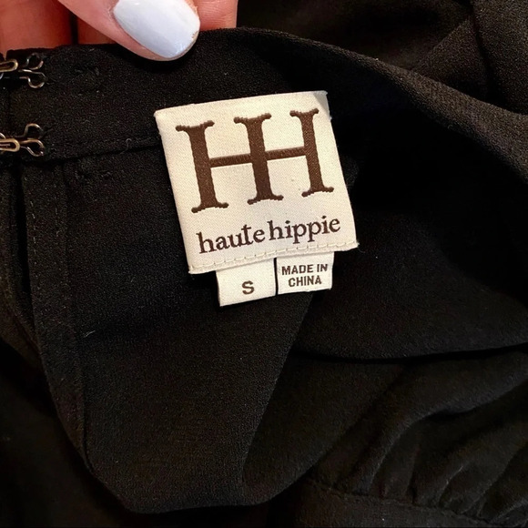 Haute Hippie Cowl Neck Mini Long Sleeve Mini Dress Small Silk - Picture 7 of 10